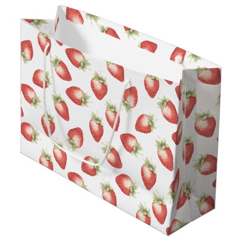 Red Fruit Strawberries Birthday Large Gift Bag