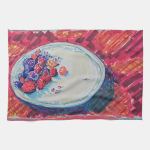 Red Fruits Bowl Kitchen Towel