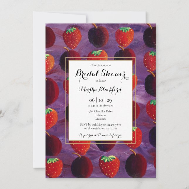 Red Fruits Country Bridal Shower Invitation (Front)