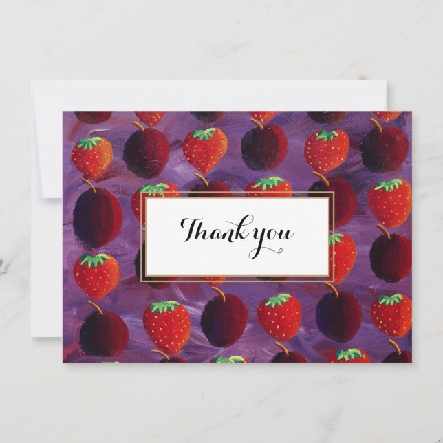 Red Fruits Country Elegant Thank You Card (Front)