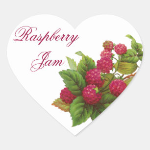 RED FRUITS PRESERVE / RASPBERRIES Heart Heart Sticker