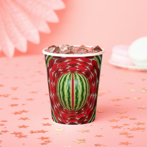 Red Fruity Melon Mirage 3D Paper Cups