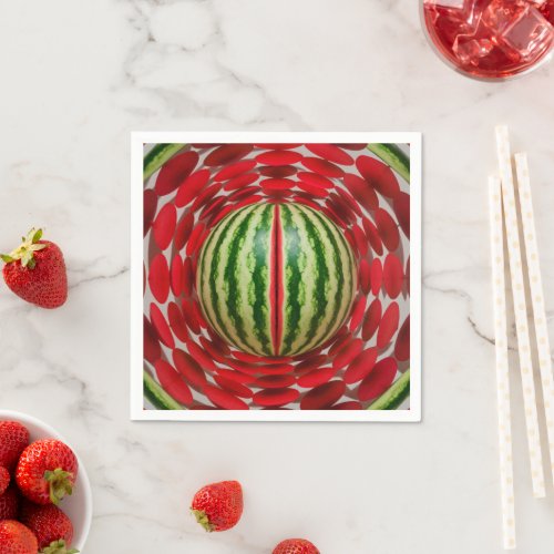 Red Fruity Melon Mirage 3D Paper Napkins