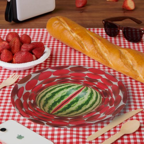 Red Fruity Melon Mirage 3D Paper Plates