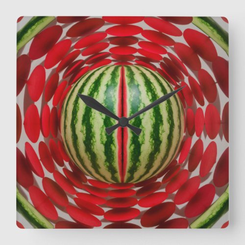 Red Fruity Melon Mirage 3D Wall Clock
