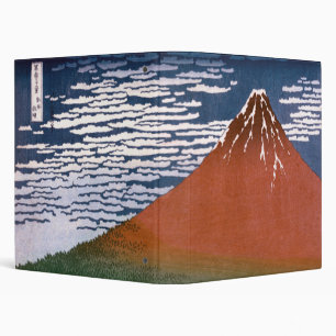Red Fuji, Aka Fujiyama Volcano Katsushika Hokusai 3 Ring Binder