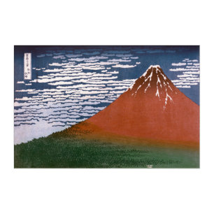 Red Fuji, Aka Fujiyama Volcano Katsushika Hokusai Acrylic Print