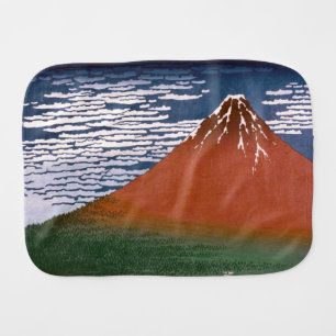 Red Fuji, Aka Fujiyama Volcano Katsushika Hokusai Baby Burp Cloth