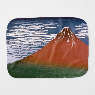 Red Fuji, Aka Fujiyama Volcano Katsushika Hokusai Baby Burp Cloth