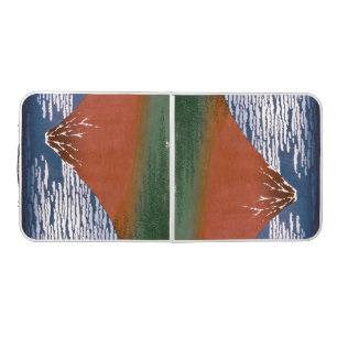 Red Fuji, Aka Fujiyama Volcano Katsushika Hokusai Beer Pong Table