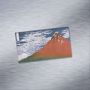 Red Fuji, Aka Fujiyama Volcano Katsushika Hokusai Business Card Magnet