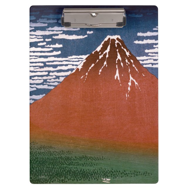 Red Fuji, Aka Fujiyama Volcano Katsushika Hokusai Clipboard (Front)
