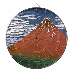 Red Fuji, Aka Fujiyama Volcano Katsushika Hokusai Dart Board