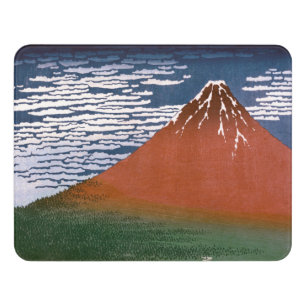 Red Fuji, Aka Fujiyama Volcano Katsushika Hokusai Door Sign