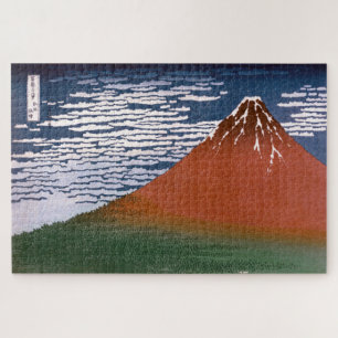 Red Fuji, Aka Fujiyama Volcano Katsushika Hokusai Jigsaw Puzzle