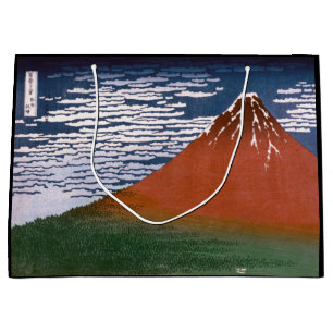 Red Fuji, Aka Fujiyama Volcano Katsushika Hokusai Large Gift Bag