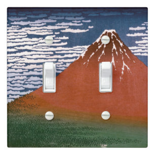 Red Fuji, Aka Fujiyama Volcano Katsushika Hokusai Light Switch Cover