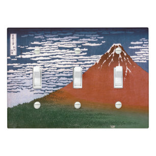 Red Fuji, Aka Fujiyama Volcano Katsushika Hokusai Light Switch Cover
