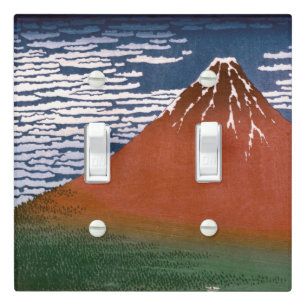 Red Fuji, Aka Fujiyama Volcano Katsushika Hokusai Light Switch Cover