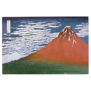 Red Fuji, Aka Fujiyama Volcano Katsushika Hokusai Metal Print