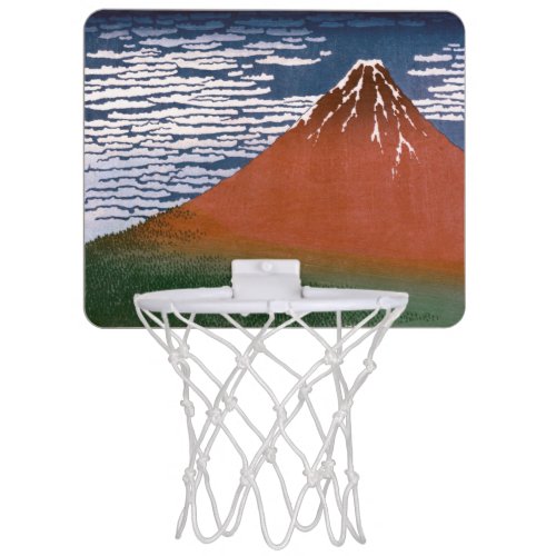 Red Fuji Aka Fujiyama Volcano Katsushika Hokusai Mini Basketball Hoop
