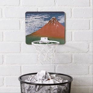 Red Fuji, Aka Fujiyama Volcano Katsushika Hokusai Mini Basketball Hoop