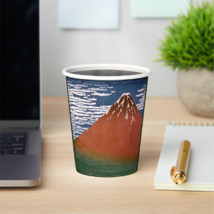 Red Fuji, Aka Fujiyama Volcano Katsushika Hokusai Paper Cups