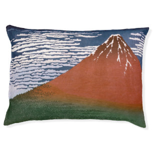 Red Fuji, Aka Fujiyama Volcano Katsushika Hokusai Pet Bed