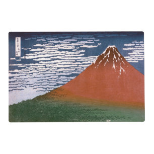 Red Fuji, Aka Fujiyama Volcano Katsushika Hokusai Placemat