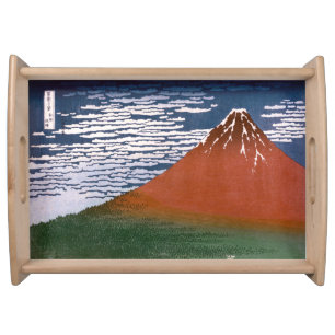 Red Fuji, Aka Fujiyama Volcano Katsushika Hokusai Serving Tray