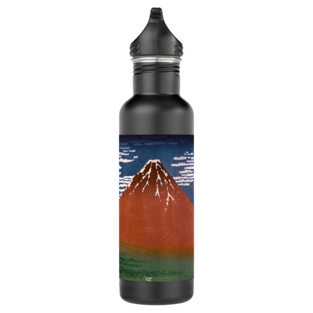 Red Fuji, Aka Fujiyama Volcano Katsushika Hokusai Stainless Steel Water Bottle (Right)