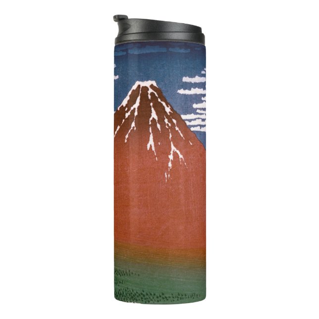 Red Fuji, Aka Fujiyama Volcano Katsushika Hokusai Thermal Tumbler (Rotated Right)