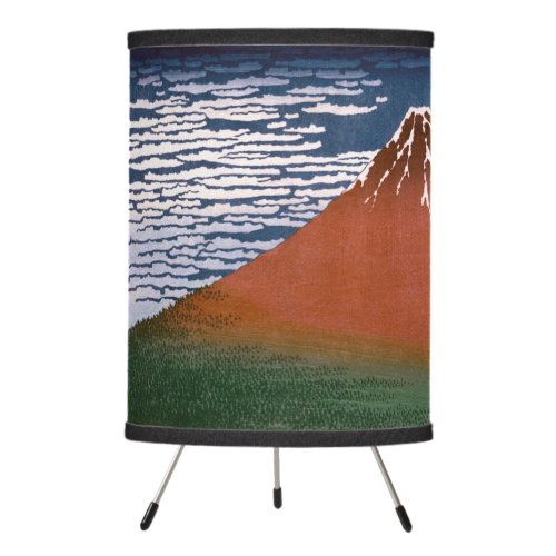 Red Fuji Aka Fujiyama Volcano Katsushika Hokusai Tripod Lamp