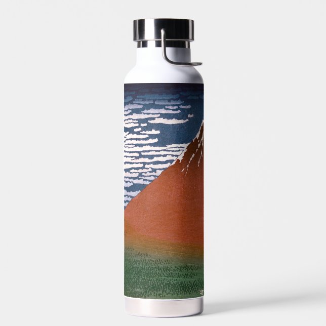 Red Fuji, Aka Fujiyama Volcano Katsushika Hokusai Water Bottle (Left)
