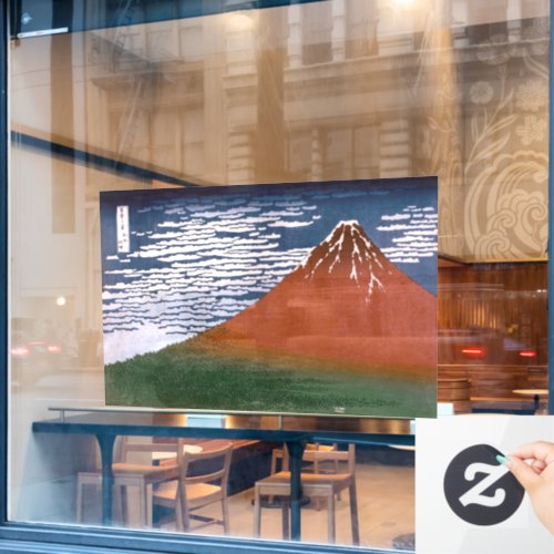 Red Fuji Aka Fujiyama Volcano Katsushika Hokusai Window Cling