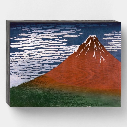Red Fuji Aka Fujiyama Volcano Katsushika Hokusai Wooden Box Sign