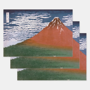 Red Fuji, Aka Fujiyama Volcano Katsushika Hokusai Wrapping Paper Sheets