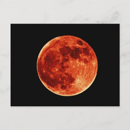 Red Full Moon Postcard