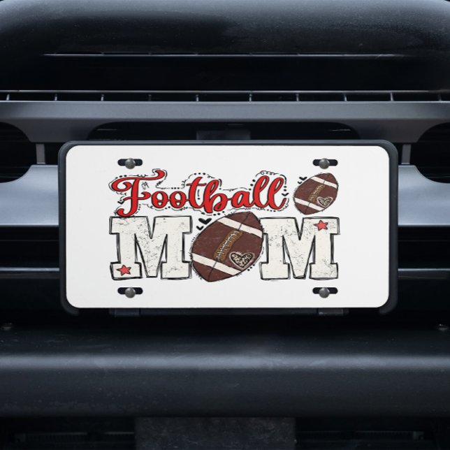 Red Fun Mom Life Baseball Mom License Plate (Creator Uploaded)