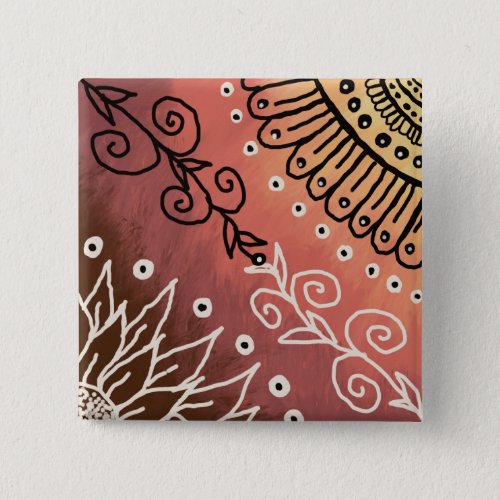 Red Funny Art Pattern Button