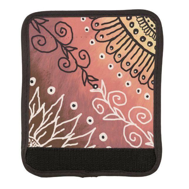 Red Funny Art Pattern Luggage Handle Wrap (Front)