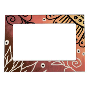 Red Funny Art Pattern Magnetic Frame