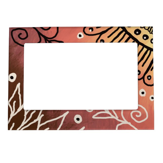 Red Funny Art Pattern Magnetic Frame (Front)