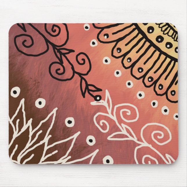 Red Funny Art Pattern Mouse Pad (Front)