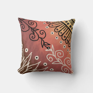 Red Funny Art Pattern Throw Pillow