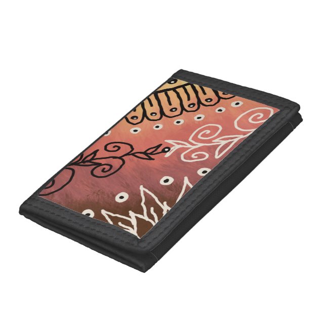 Red Funny Art Pattern Trifold Wallet (Bottom)