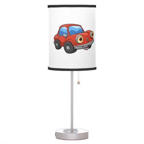 Red Funny car cartoon _ Choose background color Table Lamp