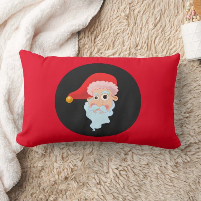 red funny CHRISTMAS SANTA LUMBAR Pillow (Blanket)