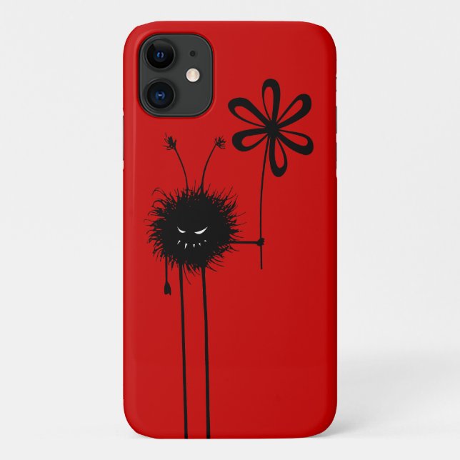 Red Funny Gothic Evil Flower Bug Case-Mate iPhone Case (Back)