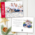 Red Funny Let it Snow Beach Photo Christmas  Holiday Card<br><div class="desc">A modern photo holiday card</div>